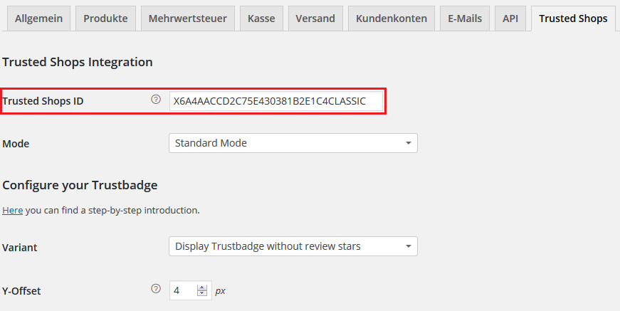 WooCommerce Trustbadge code integration WooCommerce Trustbadge code integration